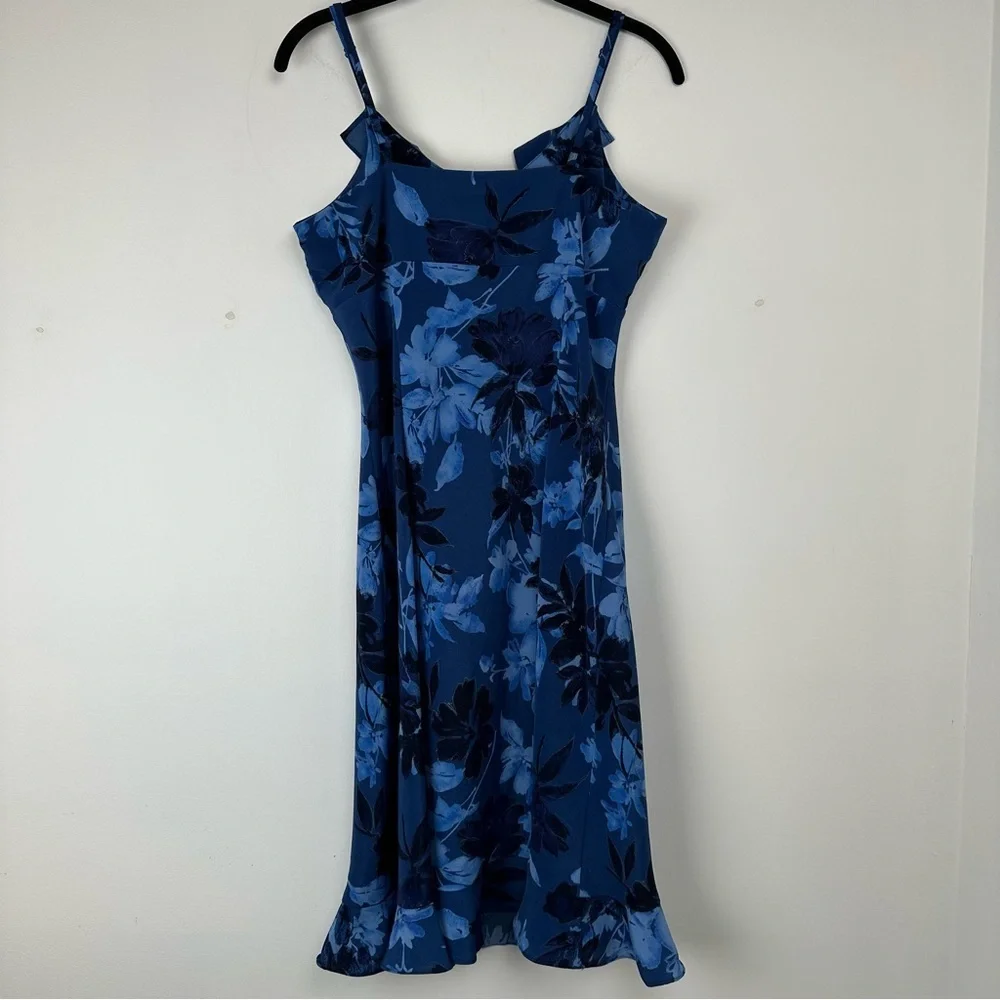 Lisa Jo Women’s Vintage Babydoll Dress Size Large‎ Blue Ruffle Floral Y2K